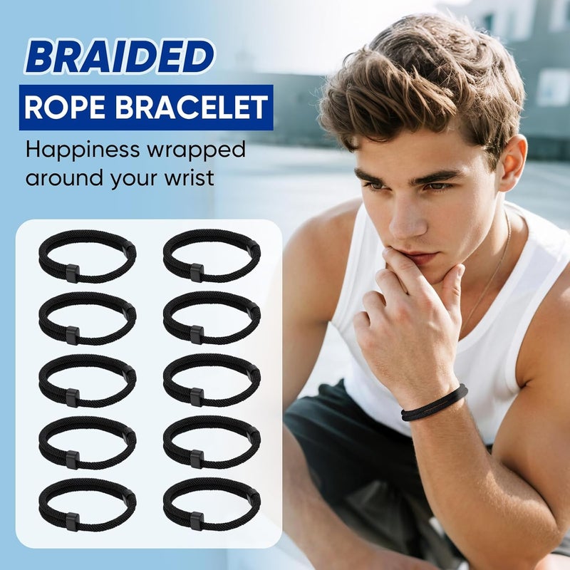 TempBeau Store Nautical Braided Rope Bracelets Set - 6 Pcs Adjustable Braided Cord Bracelet, Handmade Navy Marine String Bracelet with Metal Knot, Men Women Braided Bracelets Gifts - Image 3